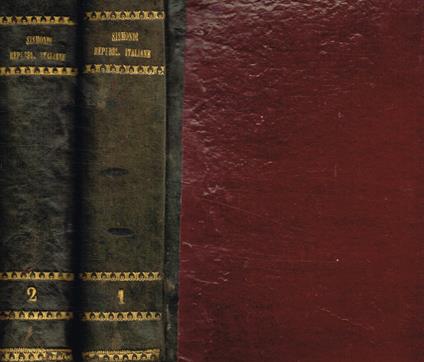 Storia delle repubbliche Italiane del medio evo vol.I, II - Simonde de Sismondi - copertina