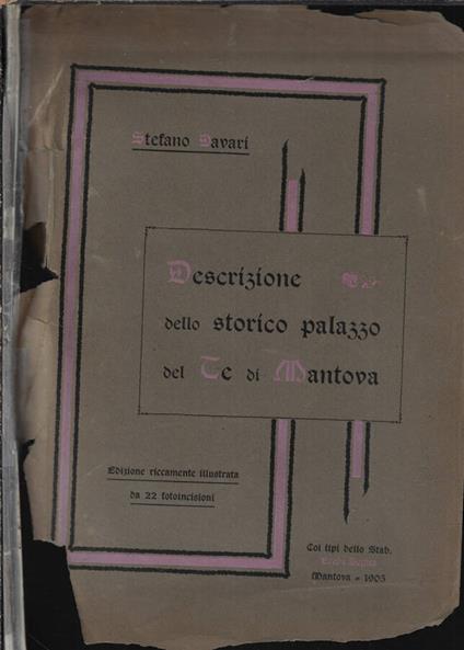 Descrizione dello storico palazzo del Te - Stefano Davari - copertina