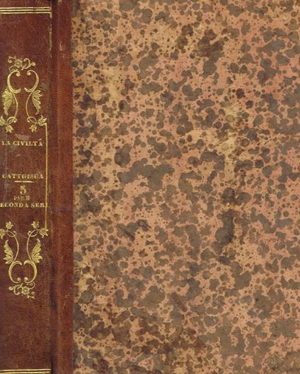 La civiltà cattolica anno quinto, seconda serie, vol.V,parte II - copertina