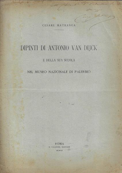 Dipinti di Antonio Van Dijgk e della sua scuola mel Museo Nazionale di Palermo - copertina
