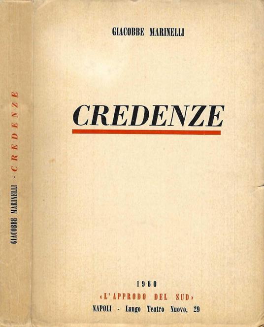 Credenze - Giacobbe Marinelli - copertina