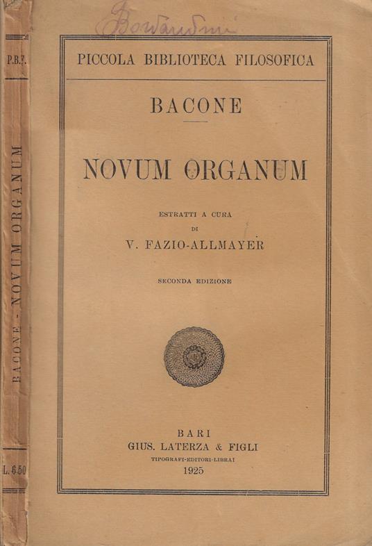 Novum organum - copertina