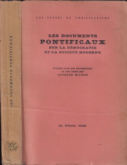 Les documents pontificaux sur la démocratie et la Société moderne - copertina