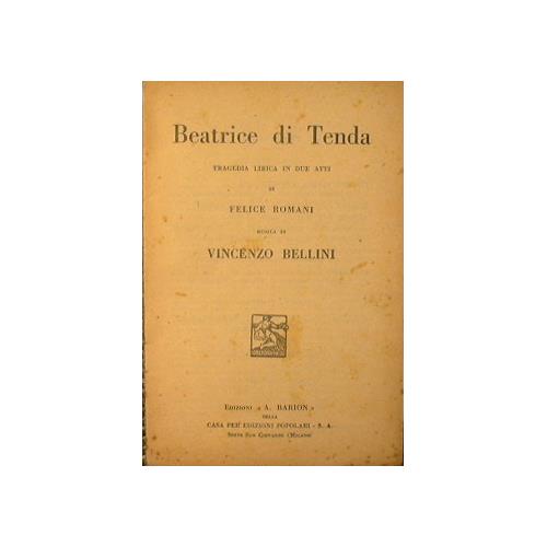 Beatrice di Tenda - Vincenzo Bellini - copertina