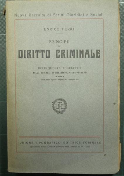 Principii di diritto criminale - Enrico Ferri - copertina