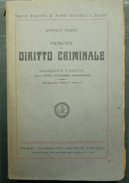 Principii di diritto criminale - Enrico Ferri - copertina