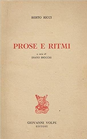 Prose E Ritmi - Berto Ricci - copertina