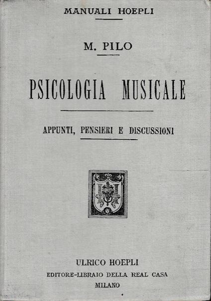 Psicologia musicale. Appunti, pensieri e discussioni - copertina