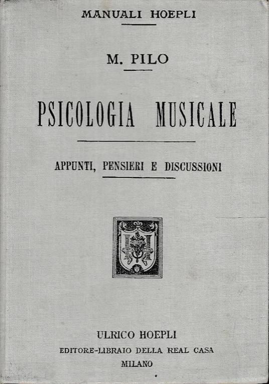 Psicologia musicale. Appunti, pensieri e discussioni - copertina