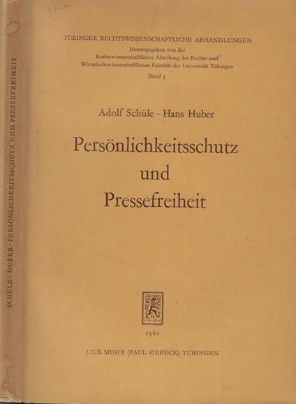 Personlichkeitsschutz und pressefreiheit - copertina
