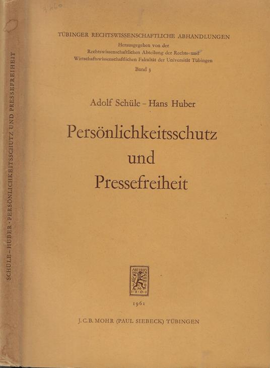 Personlichkeitsschutz und pressefreiheit - copertina