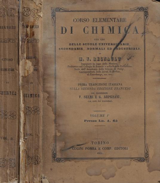 Corso elementare di chimica per uso delle scuole universitarie, secondarie, normali ed industriali - copertina