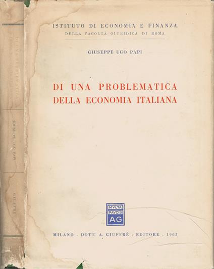 Di una problematica della economia italiana - Giuseppe Ugo - copertina
