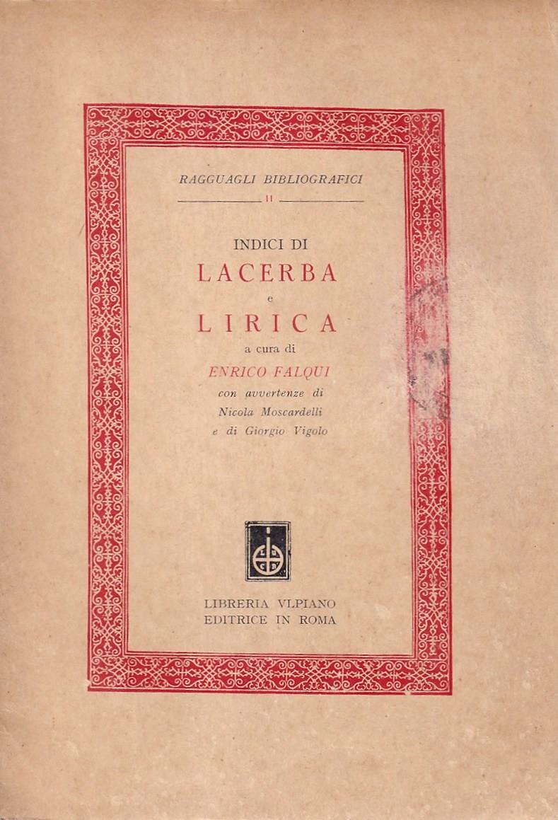Indici di Lacerba e lirica