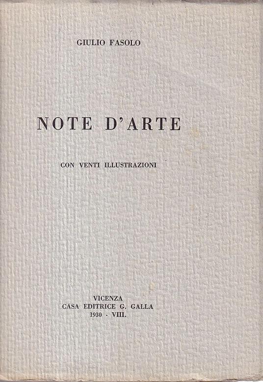 Note d'arte, con venti illustrazioni - copertina