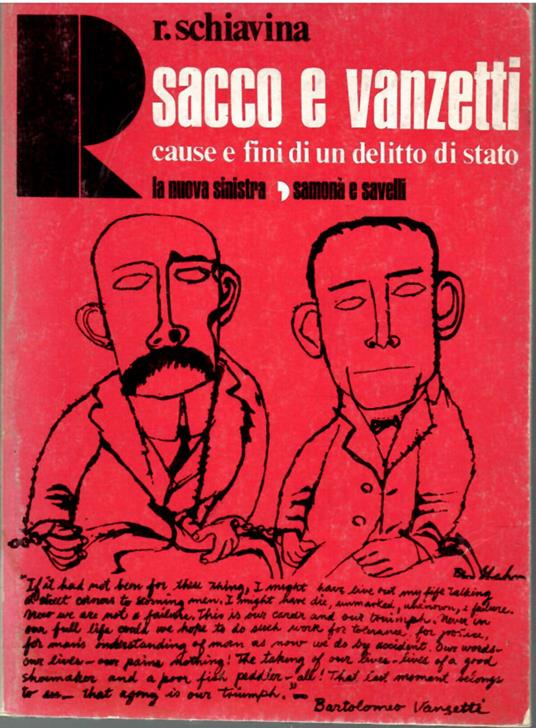 Sacco e Vanzetti Cause e Fini Di Un Deliutto Di Stato - copertina