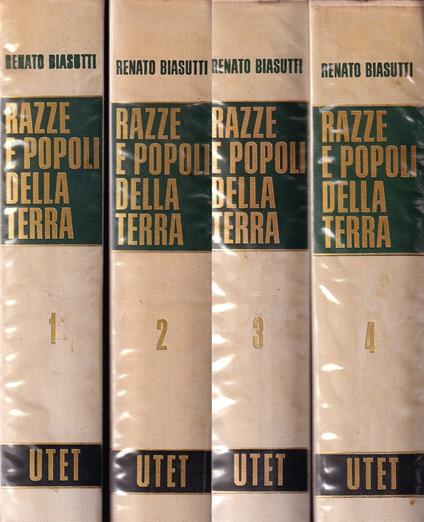 Le Razze e i Popoli della Terra. Vol. 1°, 2°, 3 ° e 4° - Renato Biasutti - copertina