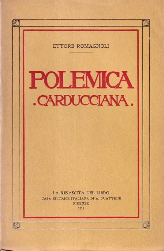 Polemica Carducciana - Ettore Romagnoli - copertina