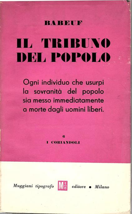Il Tribuno Del Popolo - Francois-Noel Babeuf - copertina