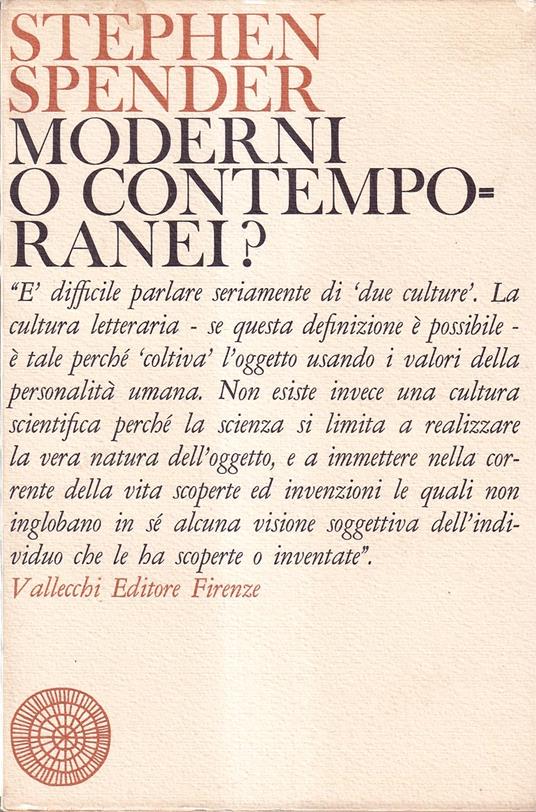 Moderni o contemporanei? - Stephen Spender - copertina