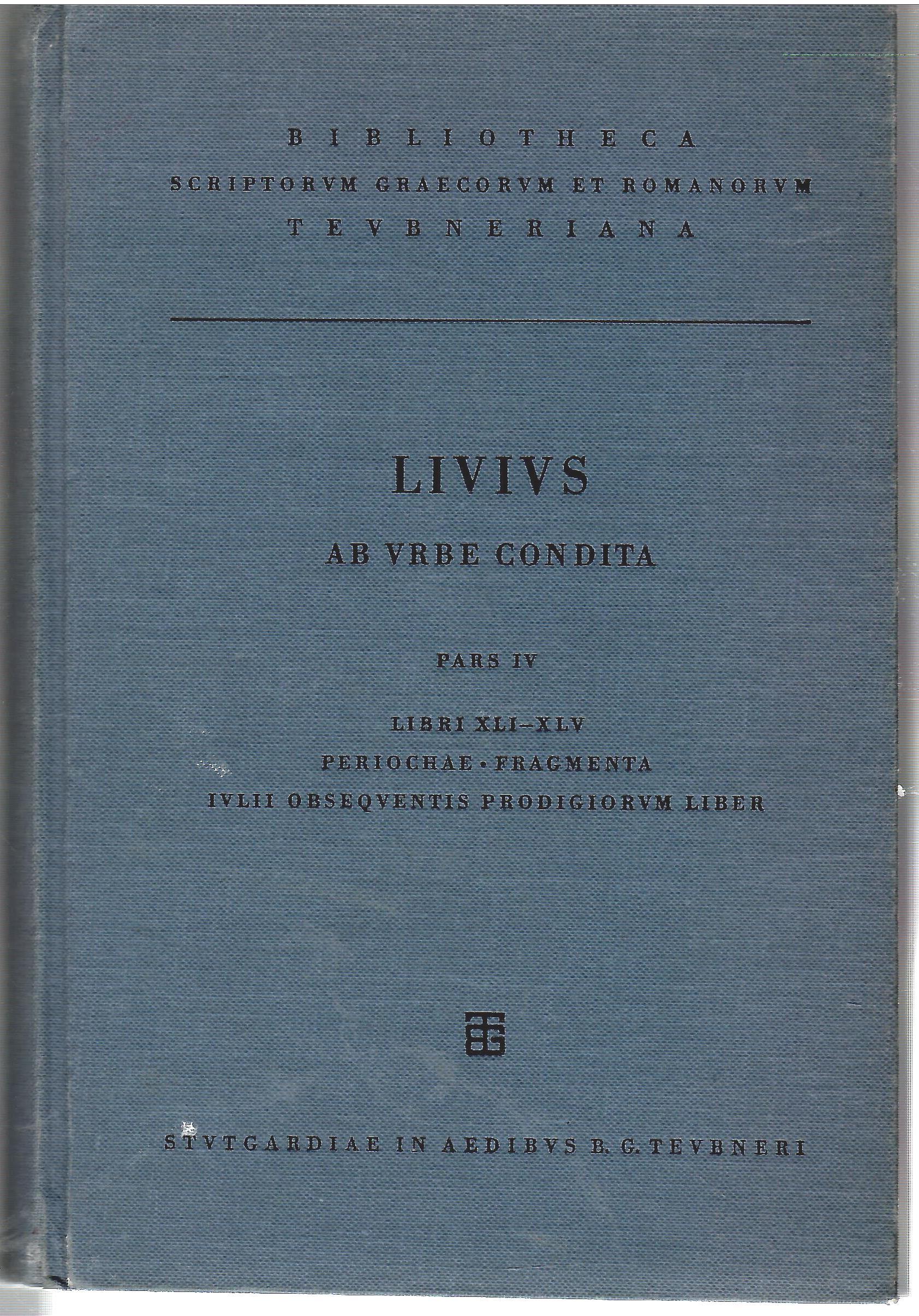 Ab Urbe Condita Pars IV Libri XLI-XLV