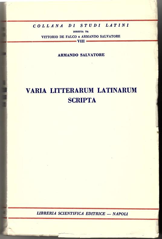 Varia Litterarum Latinarum Scripta - Armando Salvatore - copertina