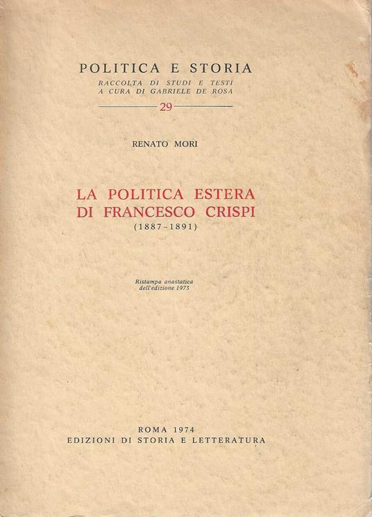 La Politica Estera di Francesco Crispi - Renato Mori - copertina