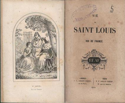 Vie de Saint Louis roi de France - copertina