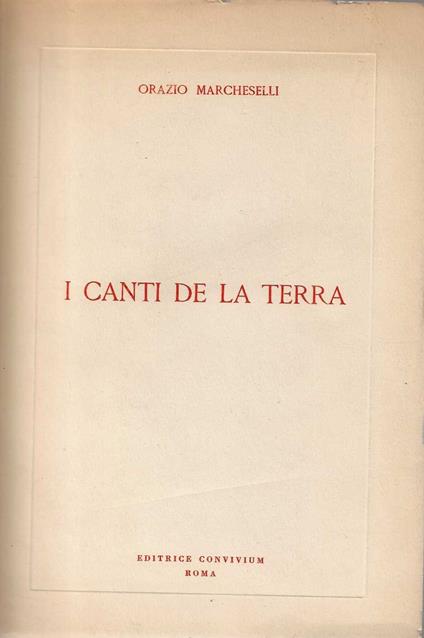 I canti de la terra - copertina