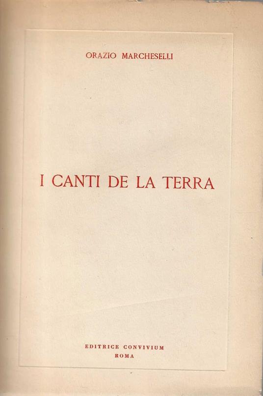 I canti de la terra - copertina