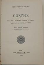 Goethe Con Una Scelta Delle Liriche Nuovamente Tradotte