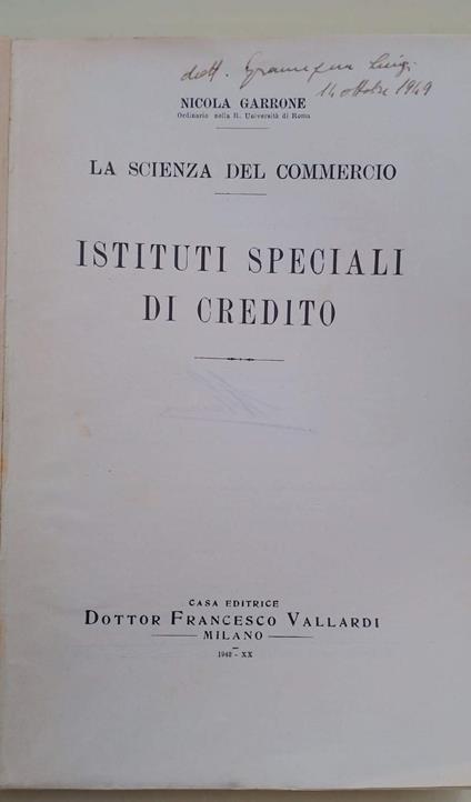 Istituti Speciali Di Credito - Nicola Marrone - copertina