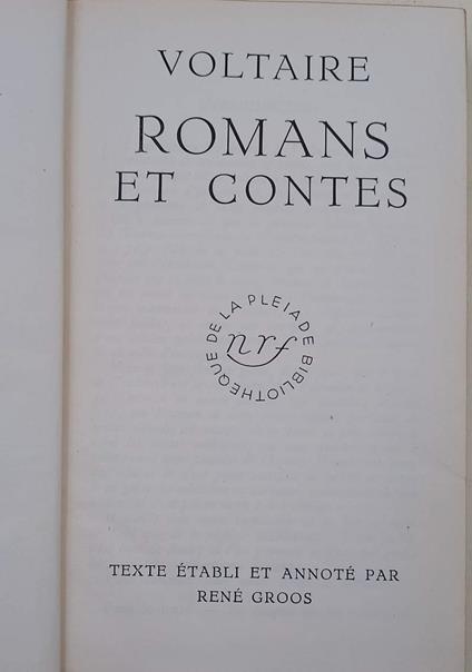 Romans Et Contes -1950 - Voltaire - copertina