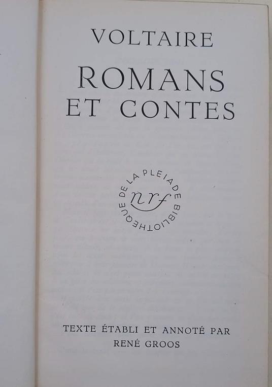 Romans Et Contes -1950 - Voltaire - copertina