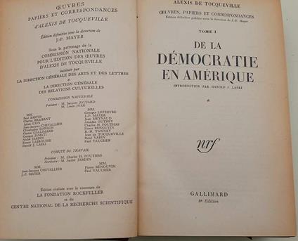 De La Democratie En Amerique- 2 Voll.- - Alexis de Tocqueville - copertina