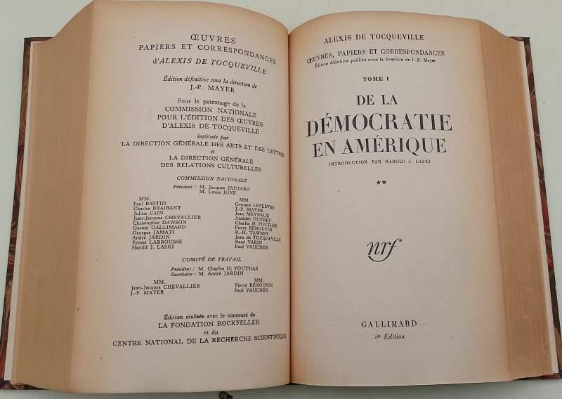De La Democratie En Amerique- 2 Voll.-