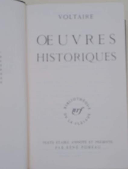 Oeuvres Historiques - 1962 - Voltaire - copertina