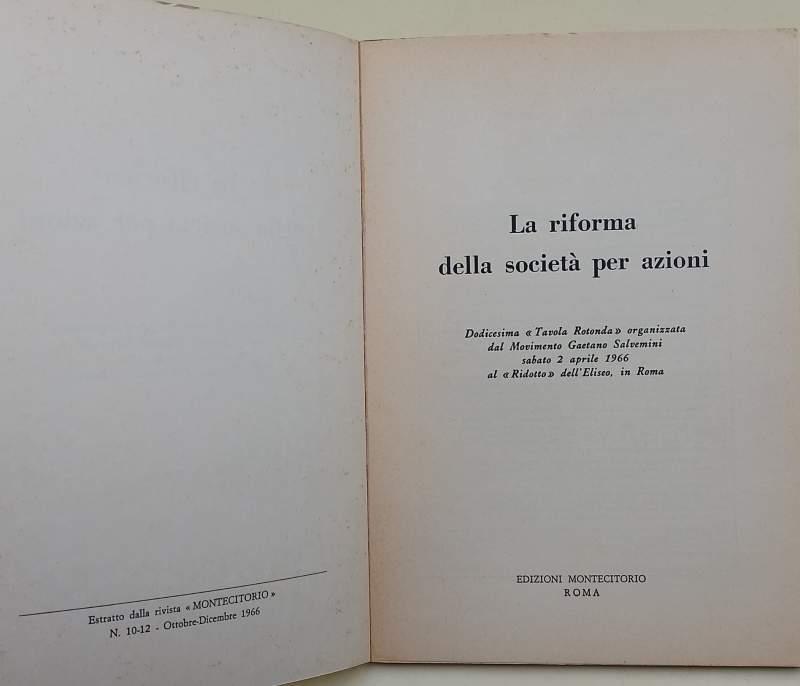 La Riforma Della Società Per Azioni