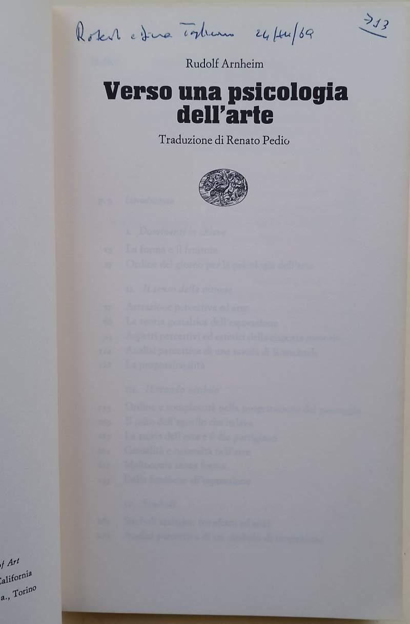 Verso Una Psicologia Dell'Arte-Espressione Visiva, Simboli E Interpretazione