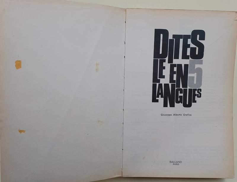 Dites Le En 5 Langues
