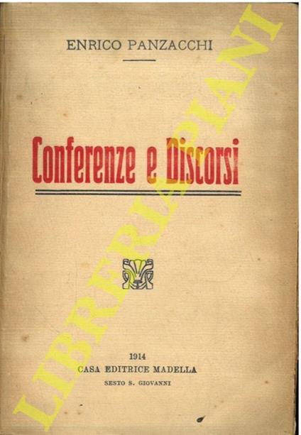 Conferenze e discorsi - Enrico Panzacchi - copertina