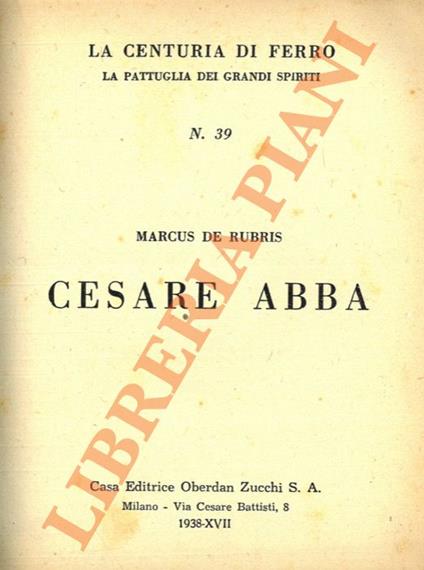 Cesare Abba - copertina