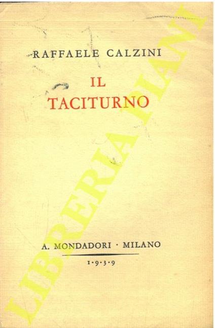 Il taciturno - Raffaele Calzini - copertina