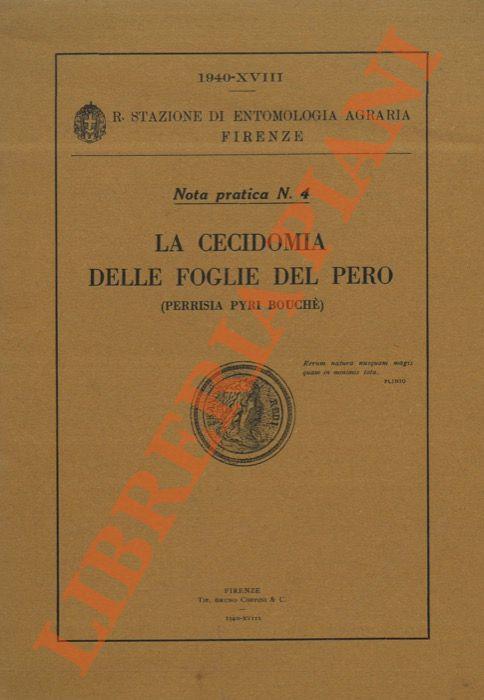 La Cecidomia delle foglie del Pero (Perrisia pyri Bouchè)