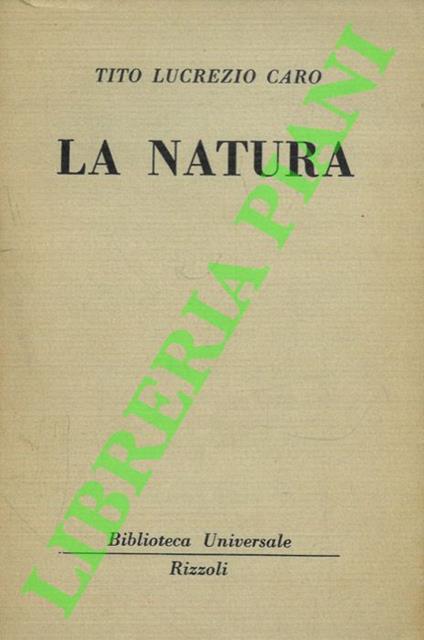 La natura - Tito Lucrezio Caro - copertina