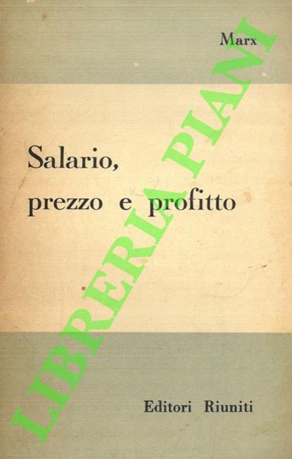 Salario, prezzo e profitto - Karl Marx - copertina