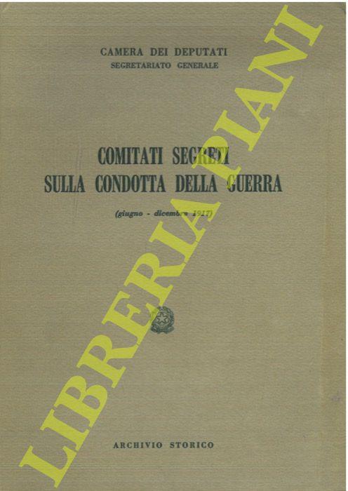 Comitati segreti sulla condotta della guerra (giugno - dicembre 1917) - copertina