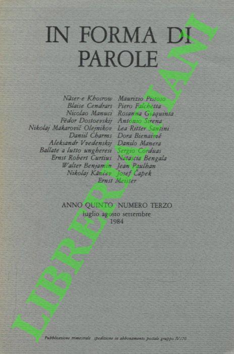 In forma di parole - copertina
