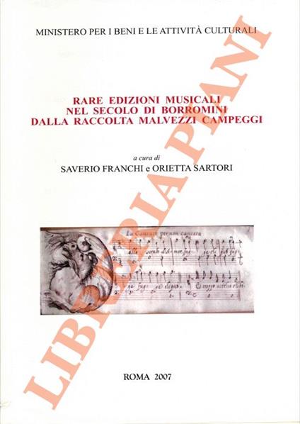 Rare edizioni musicali nel secolo di Borromini dalla raccolta Malvezzi Campeggi - copertina