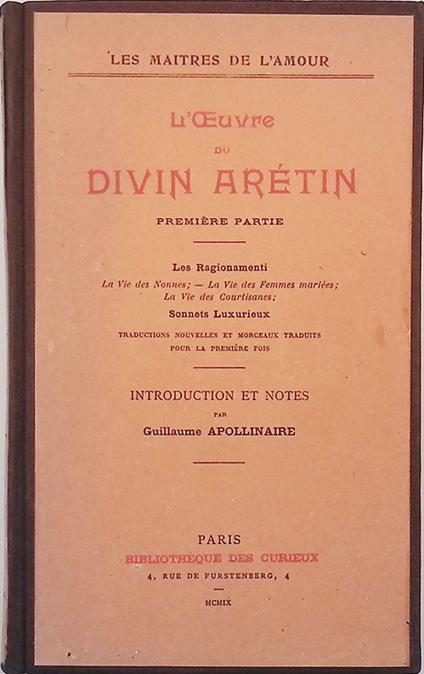 L' Oeuvre du Divin Aretin. Premiere partie - copertina